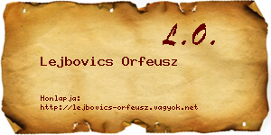 Lejbovics Orfeusz névjegykártya